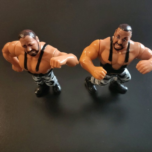 WWF Bushwhackers collectible figures used, pack of 2 with movable parts