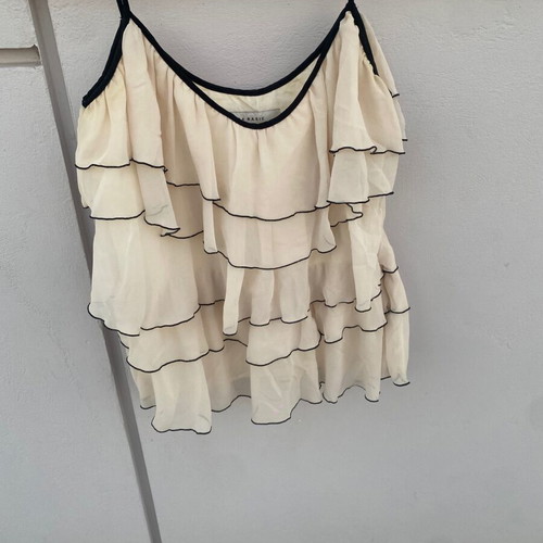 Zara blouse with ruffles used, size S, black and beige