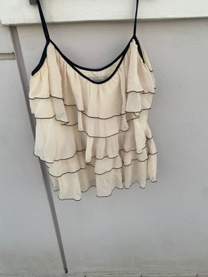 Zara blouse with ruffles used, size S, black and beige