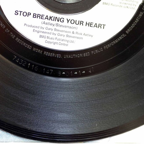 Rick Astley The Ones You Love & Stop Breaking Your Heart 7'' vinyl used, pop