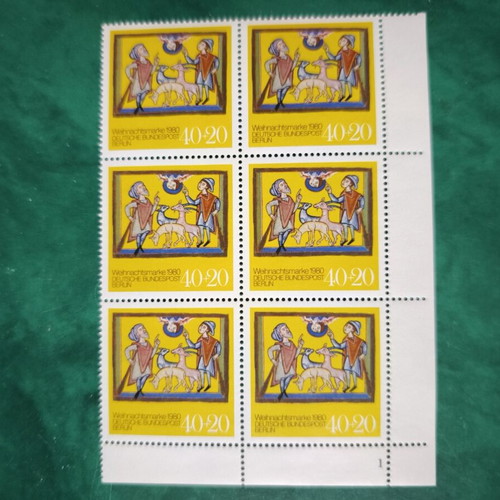 West Berlin 1980 Christmas Stamp Block of 6 mint condition