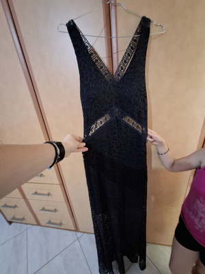 Maxi lace dress like new, black, sizes S/M