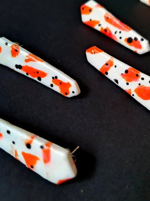 Handmade polymer clay earrings new with stainless steel stud