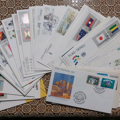 Συλλογή 140 FDC Ο.Η.Ε. καινούργια, πλήρη έτη 1980-1992 με φακέλους