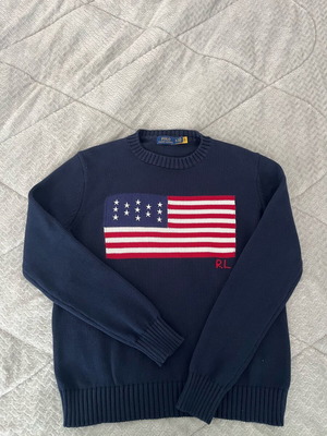 Polo Ralph Lauren American Flag Sweater like new, navy, size XL