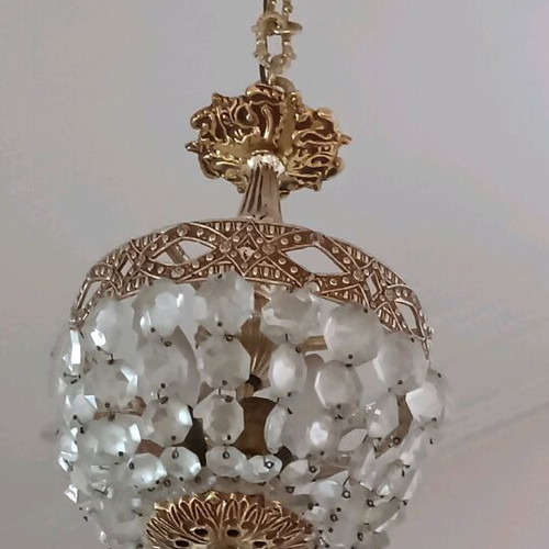 Vintage small chandelier used with crystals