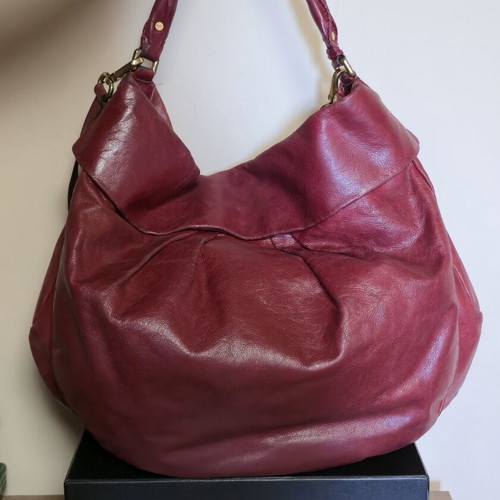 Marc Jacobs leather shoulder bag used, burgundy