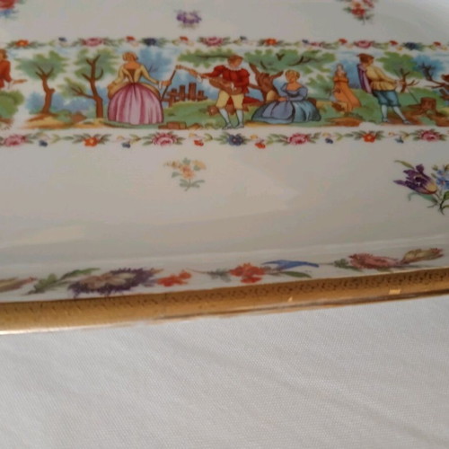 Large Winterling Germany porcelain platter with gold leaf like new