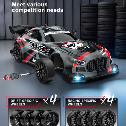 Remote Control Drift Car 1:24 4WD 2.4GHz LED Blue Green
