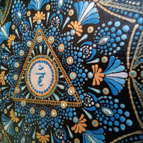 Therapeutic Vishuddha Mandala Canvas Painting new