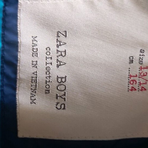 Zara sleeveless jacket blue with hood 13/14 years like new