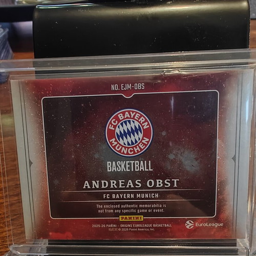 2025-26 Panini Origins EuroLeague Basketball Card Andreas Obst FC Bayern Munich