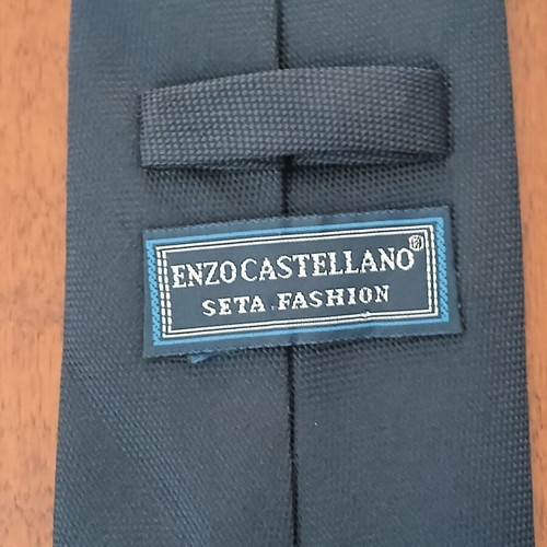 Enzo Castellano silk tie used, blue