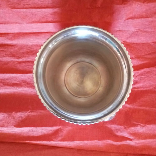 Silver-plated ice bucket used, height 13cm, diameter 11cm