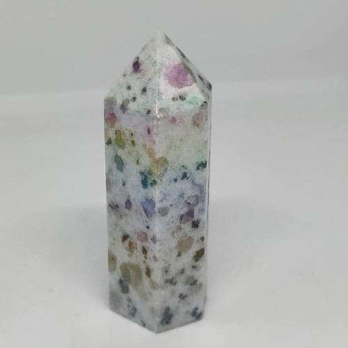 Jade Obelisk 6.5cm with Natural Multicolored Minerals like new