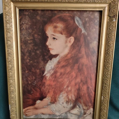 Collectible painting The girl with the fiery hair like new in wooden frame