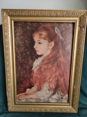 Collectible painting The girl with the fiery hair like new in wooden frame