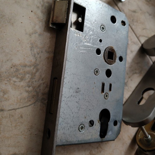 House door locks with handles and peephole