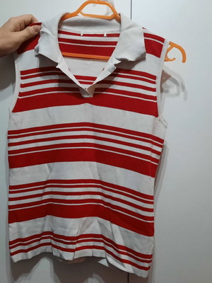 Women's summer blouse like new, white and red, size M