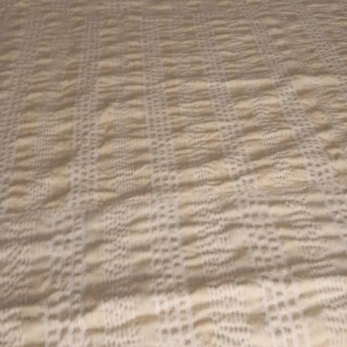 Woven blanket throw like new, handmade ecru