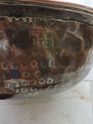 Copper hammered vintage pot used