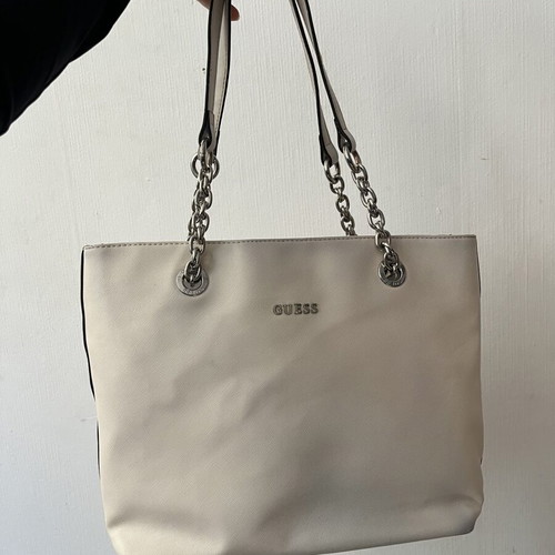Guess shoulder bag used, white and beige