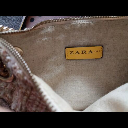 Zara knitted shoulder bag like new, multicolor