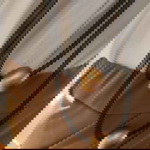 Κολιέ χειροποίητο τετραπλό καινούργιο με χρυσαφί σατινέ χάντρες