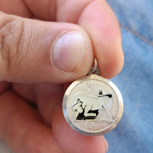925 Silver Taurus Zodiac Pendant