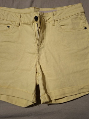 Yellow women's shorts denim style new, size M
