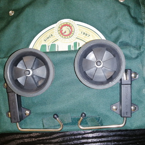 Shopping trolley bag like new, green with Mythos logo