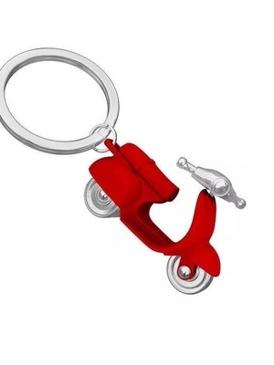 Vespa Key Ring new, red and silver metal