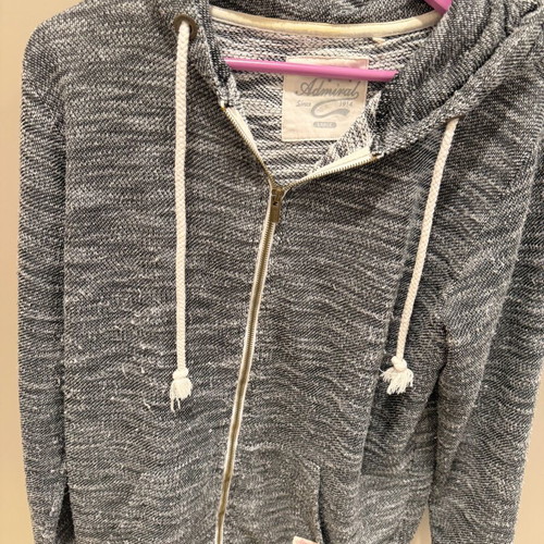 Admiral women's cardigan gray with hood like new, size Large