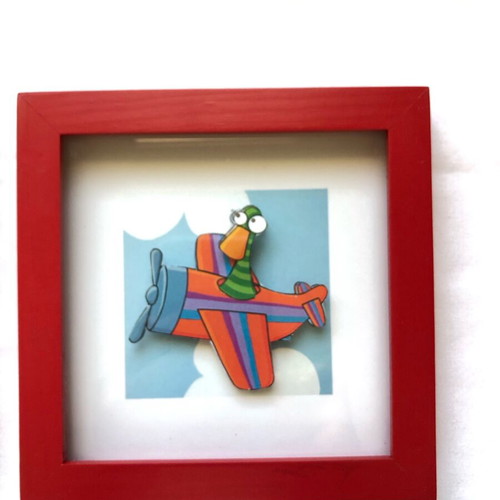 Set of 4 wooden frames with animals like new, children's theme