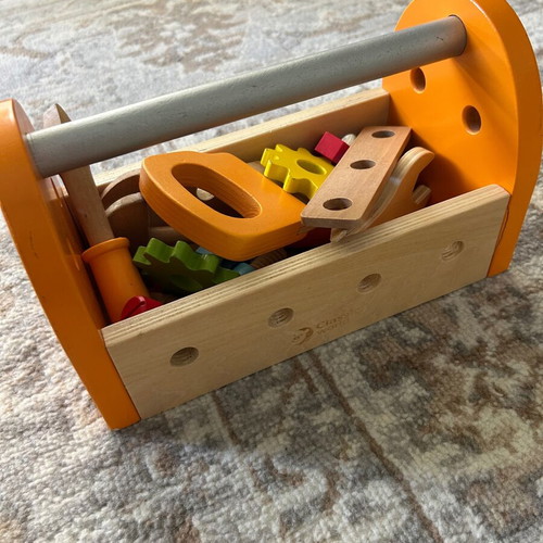 Classic World wooden toolbox used with tools