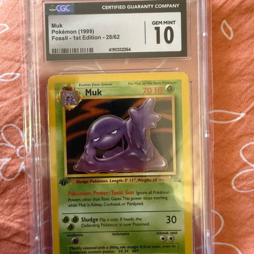 Pokémon Muk Fossil 1st Edition CGC 10 like new