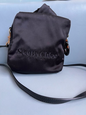See By Chloe shoulder bag satin leather strap like new black