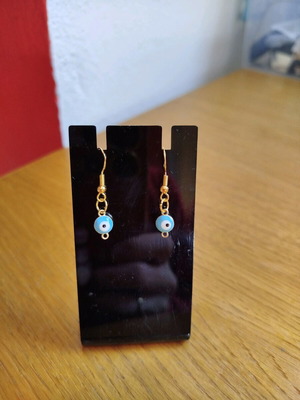 Handmade hypoallergenic earrings new with blue eye design 925 stamp