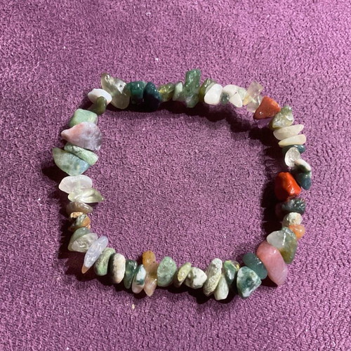 Moss Agate authentic elastic bracelet