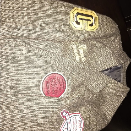 Scotch retro jacket with patches like new, brown, sizes L XL