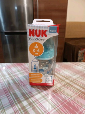 Βρεφικό γυάλινο μπιμπερόν NUK με anti colic system καινούργιο 120 ml