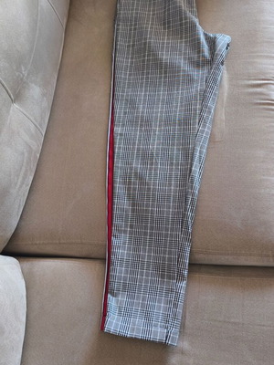 Checked Summer Pants with Red Stripe size Small like new