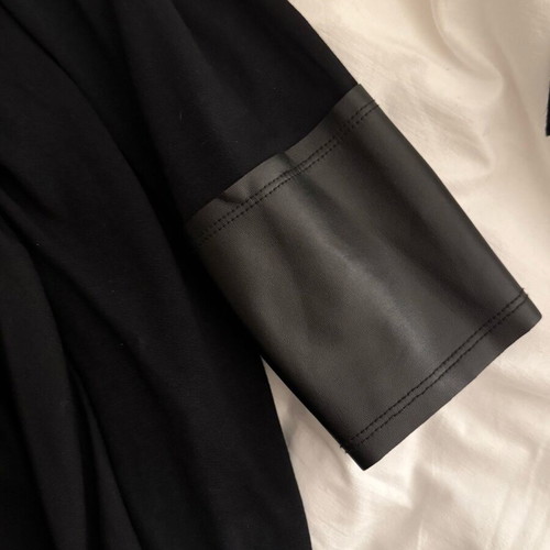 Celestino jacket and blouse set like new, black with leather detail M/L