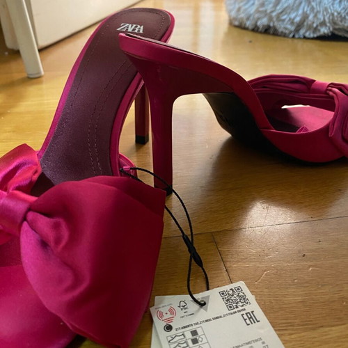 Zara fuchsia mules new, size 38
