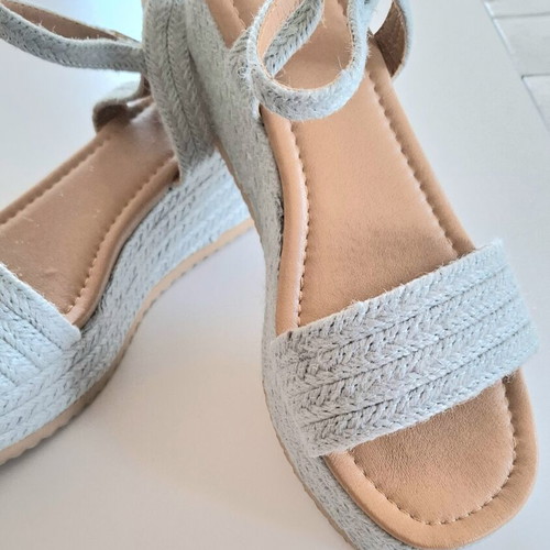 Shein turquoise platform espadrille sandals with anatomical sole sz40 new
