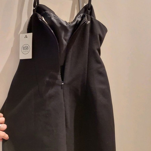 Bsb dress new black spaghetti strap with waist belt