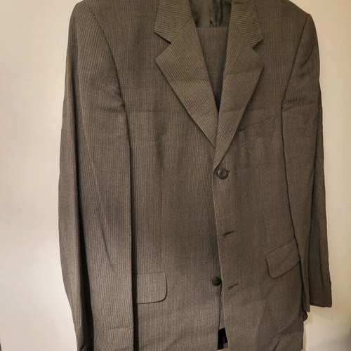 Prince Oliver suit brown with thin gray stripe like new