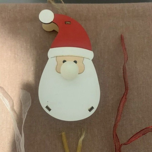 Hanging Santa Claus and 3 decorative stars, new