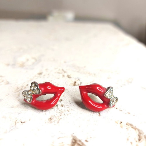 Women's Earrings 'Red Lips'