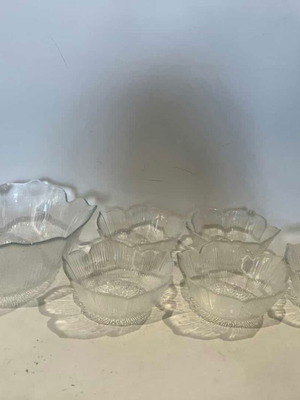 Vintage σετ 6 γυάλινα μπολ Arcoroc France Lotus μεταχειρισμένο